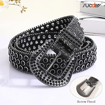 SUOSDEY Men Women Cowboy Rhinestone Belt Western Cowgirl